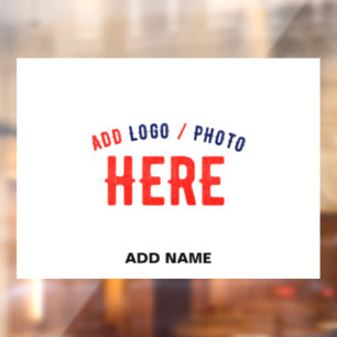 STYLISH MODERN CUSTOMIZABLE WHITE VERIFIED BRANDED WINDOW CLING