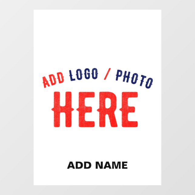 STYLISH MODERN CUSTOMIZABLE WHITE VERIFIED BRANDED WINDOW CLING (Sheet)