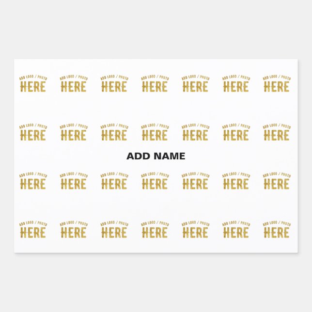 STYLISH MODERN CUSTOMIZABLE WHITE VERIFIED BRANDED WRAPPING PAPER SHEET (Front)