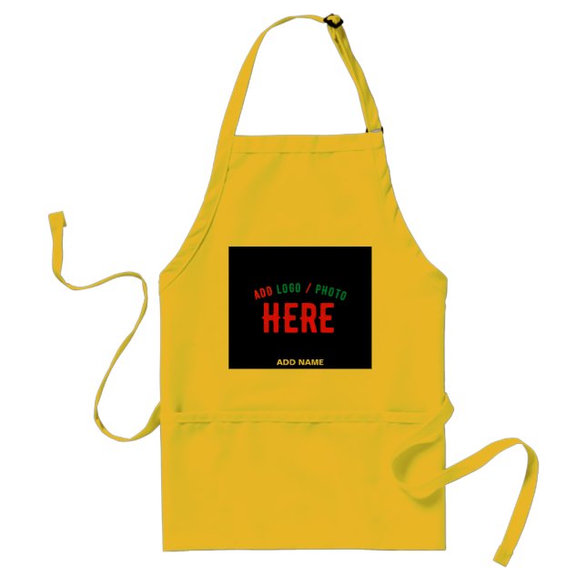 STYLISH MODERN CUSTOMIZABLE YELLOW VERIFIED BRAND STANDARD APRON (Front)