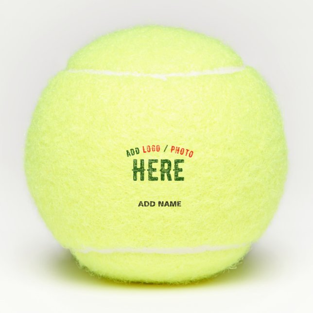 STYLISH MODERN CUSTOMIZABLE YELLOW VERIFIED BRAND TENNIS BALLS (Front)