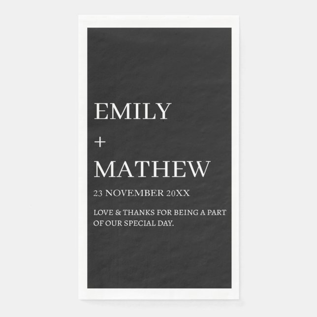 STYLISH MODERN CUSTOMIZED ELEGANT CLASSIC WEDDING  NAPKIN (Front)
