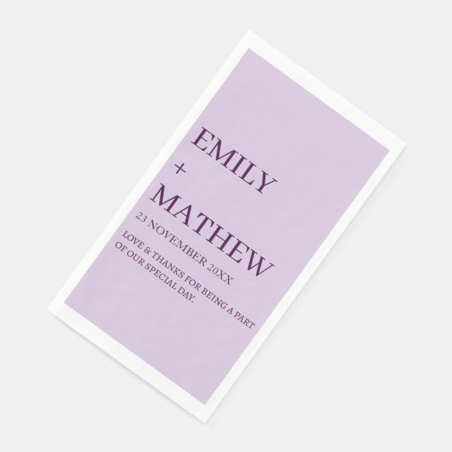STYLISH MODERN CUSTOMIZED ELEGANT CLASSIC WEDDING  NAPKIN (Corner)