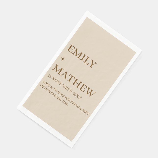 STYLISH MODERN CUSTOMIZED ELEGANT CLASSIC WEDDING  NAPKIN (Corner)