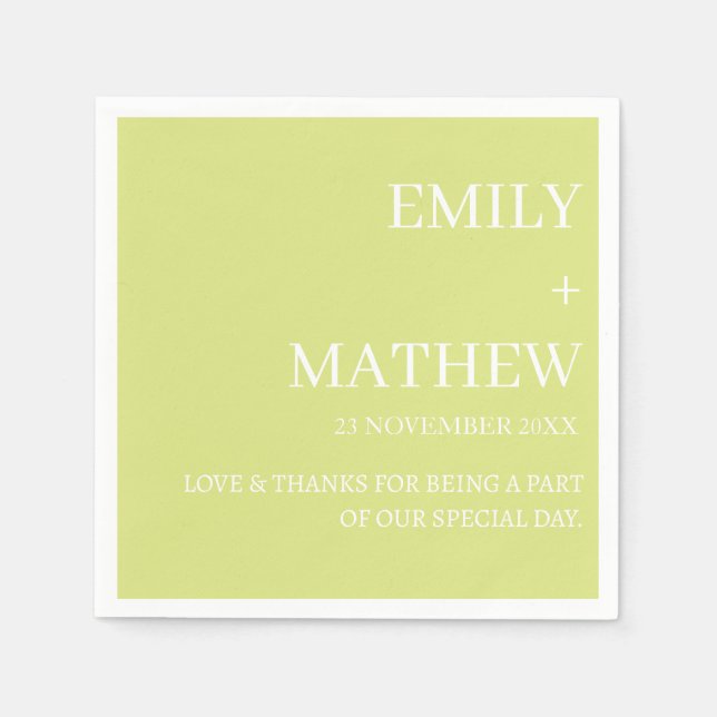STYLISH MODERN CUSTOMIZED ELEGANT CLASSIC WEDDING  NAPKIN (Front)