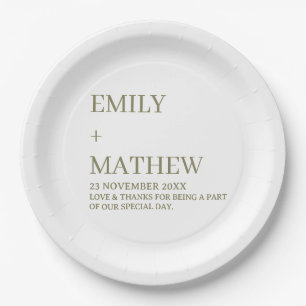 STYLISH MODERN CUSTOMIZED ELEGANT CLASSIC WEDDING  PAPER PLATE