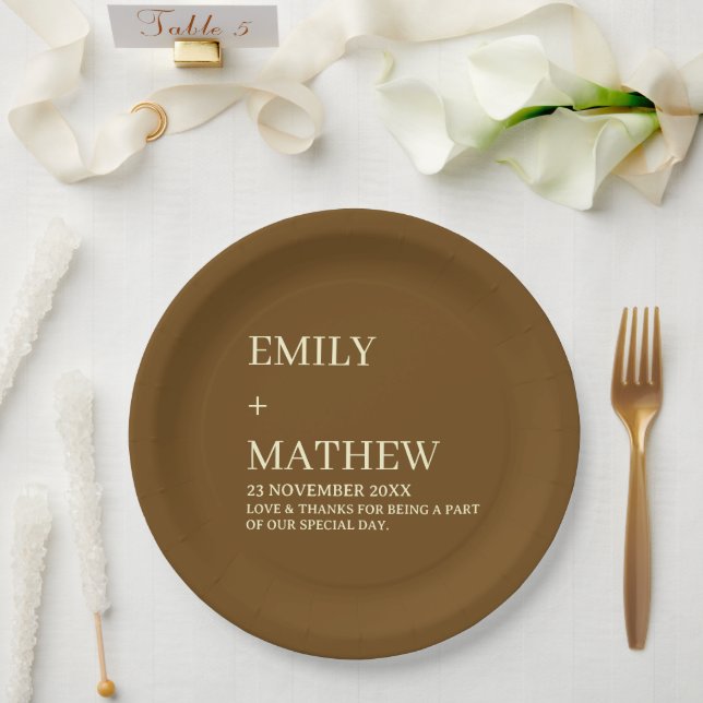 STYLISH MODERN CUSTOMIZED ELEGANT CLASSIC WEDDING  PAPER PLATE (Wedding)