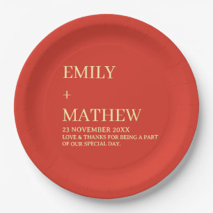 STYLISH MODERN CUSTOMIZED ELEGANT CLASSIC WEDDING  PAPER PLATE