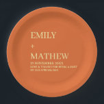 STYLISH MODERN CUSTOMIZED ELEGANT CLASSIC WEDDING  PAPER PLATE<br><div class="desc">CUSTOM NAME MINIMAL MONOGRAM BLACK & WHITE  TYPOGRAPHY WEDDING NAPKINS PERSONALIZED NAME CUTE WEDDING COASTERS
STYLISH MODERN CUSTOMIZED ELEGANT CLASSIC WEDDING SQUARE PAPER PLATES</div>