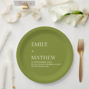 STYLISH MODERN CUSTOMIZED ELEGANT CLASSIC WEDDING PAPER PLATE