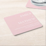 STYLISH MODERN CUSTOMIZED ELEGANT CLASSIC WEDDING  SQUARE PAPER COASTER<br><div class="desc">CUSTOM NAME MINIMAL MONOGRAM BLACK & WHITE  TYPOGRAPHY WEDDING NAPKINS PERSONALIZED NAME CUTE WEDDING COASTERS
STYLISH MODERN CUSTOMIZED ELEGANT CLASSIC WEDDING SQUARE PAPER COASTER.</div>