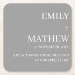 STYLISH MODERN CUSTOMIZED ELEGANT CLASSIC WEDDING  SQUARE PAPER COASTER<br><div class="desc">CUSTOM NAME MINIMAL MONOGRAM BLACK & WHITE  TYPOGRAPHY WEDDING NAPKINS PERSONALIZED NAME CUTE WEDDING COASTERS
STYLISH MODERN CUSTOMIZED ELEGANT CLASSIC WEDDING SQUARE PAPER COASTER.</div>