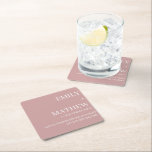STYLISH MODERN CUSTOMIZED ELEGANT CLASSIC WEDDING  SQUARE PAPER COASTER<br><div class="desc">CUSTOM NAME MINIMAL MONOGRAM BLACK & WHITE  TYPOGRAPHY WEDDING NAPKINS PERSONALIZED NAME CUTE WEDDING COASTERS
STYLISH MODERN CUSTOMIZED ELEGANT CLASSIC WEDDING SQUARE PAPER COASTER.</div>