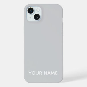 STYLISH MODERN CUSTOMIZED NAME LIGHT GREY COLOUR  iPhone 15 PLUS CASE