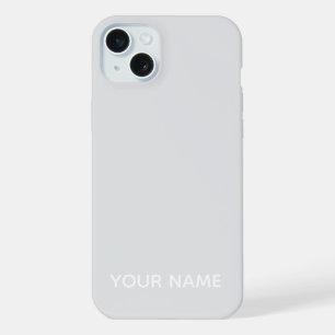 STYLISH MODERN CUSTOMIZED NAME LIGHT GREY COLOUR  iPhone 15 PLUS CASE