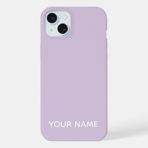 STYLISH MODERN CUSTOMIZED NAME PALE PURPLE COLOUR iPhone 15 PLUS CASE