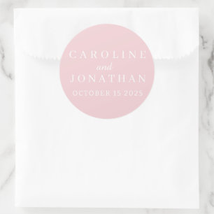 STYLISH MODERN CUSTOMIZED NAME WEDDING CLASSIC ROUND STICKER