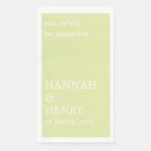 STYLISH MODERN CUSTOMIZED SCRIPT CREAM WEDDING NAPKIN
