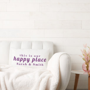 STYLISH MODERN CUSTOMIZED WEDDING COUPLE NAME LUMBAR PILLOW