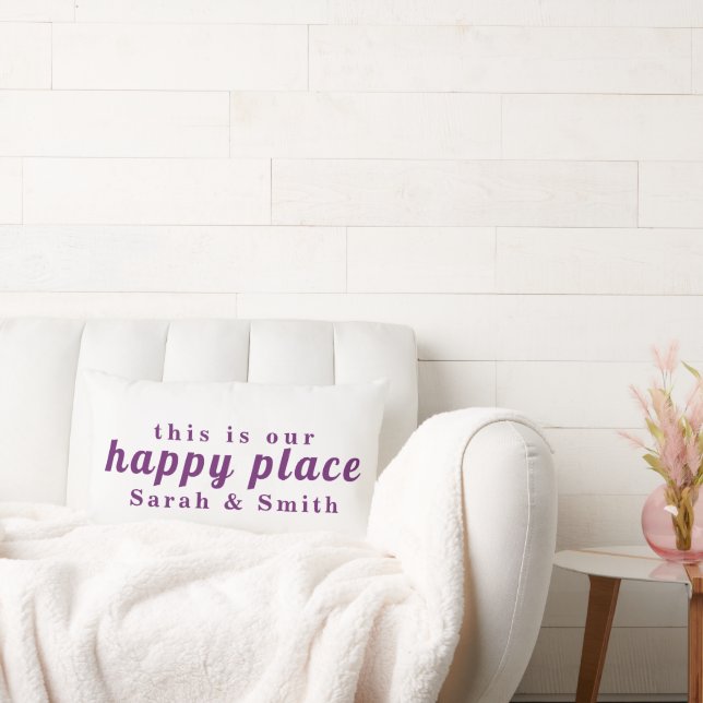 STYLISH MODERN CUSTOMIZED WEDDING COUPLE NAME  LUMBAR PILLOW (Couch)