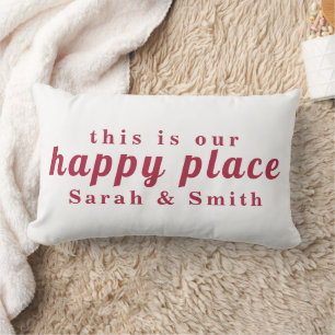 STYLISH MODERN CUSTOMIZED WEDDING COUPLE NAME LUMBAR PILLOW