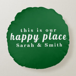 STYLISH MODERN CUSTOMIZED WEDDING COUPLE NAME ROUND PILLOW