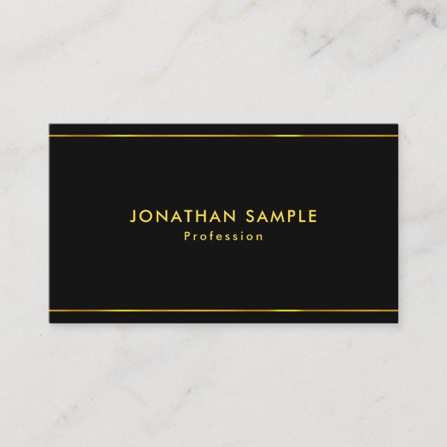 Stylish Modern Design Black Gold Template Trendy Business Card (Front)