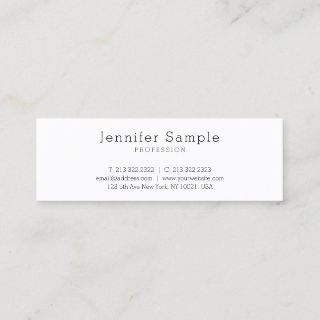 Stylish Modern Design Minimalist Plain Trendy Mini Business Card (Front)
