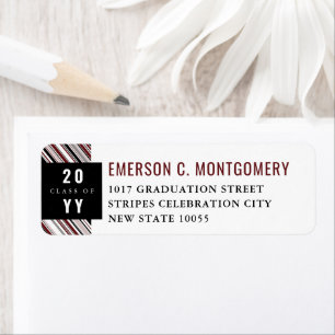 Stylish Modern Diagonal Stripes Graduation Labels