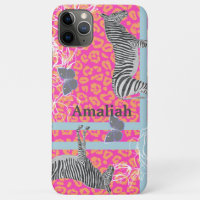 Stylish Modern Eclectic Fluo Pink Orange Blue