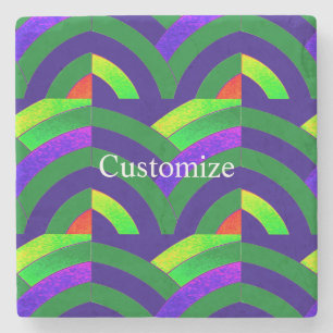 Stylish modern elegant chevrons stone coaster