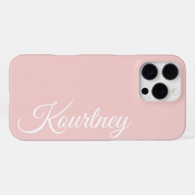 STYLISH MODERN ELEGANT CLASSIC CUSTOM PALE PINK iPhone CASE (Back Horizontal)