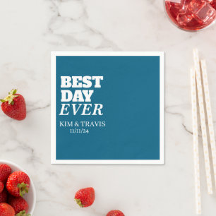 Stylish Modern Elegant Custom Name Best Day Ever  Napkin