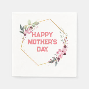Stylish Modern Elegant Happy Mother's Day Napkins. Napkin