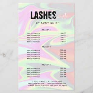 Stylish modern elegant holographic lashes & brows  flyer
