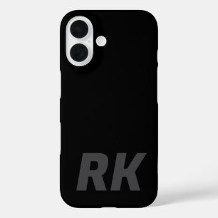 Stylish Modern Elegant Name Minimal Solid Black. iPhone 16 Case