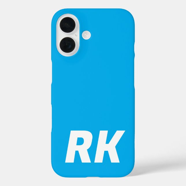 Stylish Modern Elegant Name Minimal Solid Blue. Case-Mate iPhone Case (Back)