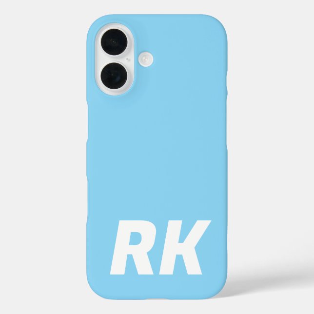 Stylish Modern Elegant Name Minimal Solid Blue. Case-Mate iPhone Case (Back)