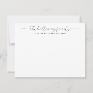 Stylish Modern Family Name Couple Black Script Card