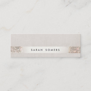 Stylish Modern FAUX Silver Sequin Mini Business Card