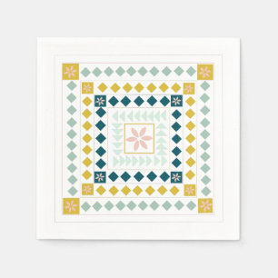Stylish Modern Geometric Design Cute Colourful Art Napkin