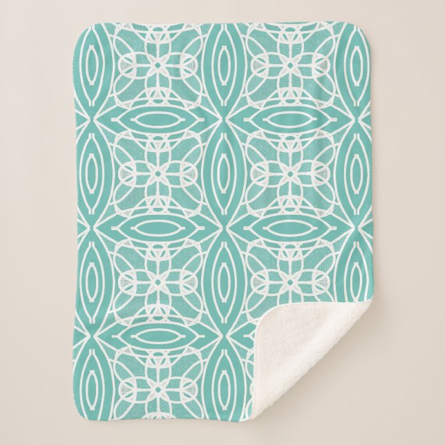 Stylish modern geometric design sherpa blanket (Front)
