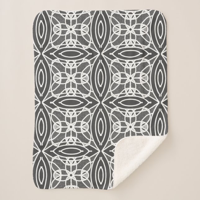 Stylish modern geometric design sherpa blanket (Front)