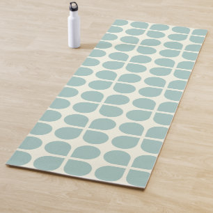 Stylish Modern Geometric Pattern in Pale Blue Grey Yoga Mat