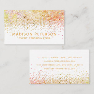 Stylish Modern Glitter Event Coordinator Planner Business Card
