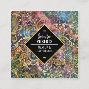 Stylish Modern Gold Mandala Elegant Square Business Card