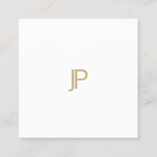 Stylish Modern Gold Monogram Professional Template Square Business Card