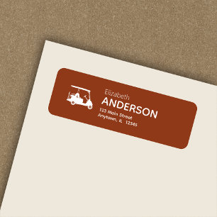 Stylish Modern Golf Cart Terracotta Return Address
