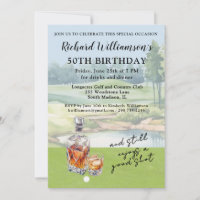 Stylish Modern Golf Humourous 50th Birthday Party