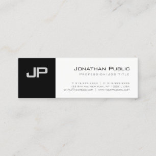 Stylish Modern Graphic Sleek Monogram Plain Mini Business Card